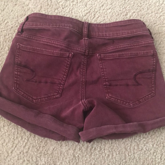 Maroon Jean Shorts - Picture 4 of 5